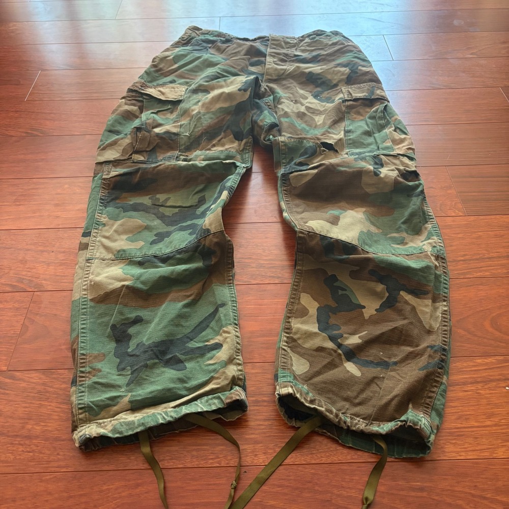 Vintage Woodland Camo Ripstop Cargo Pants Military Tactical Small Regular